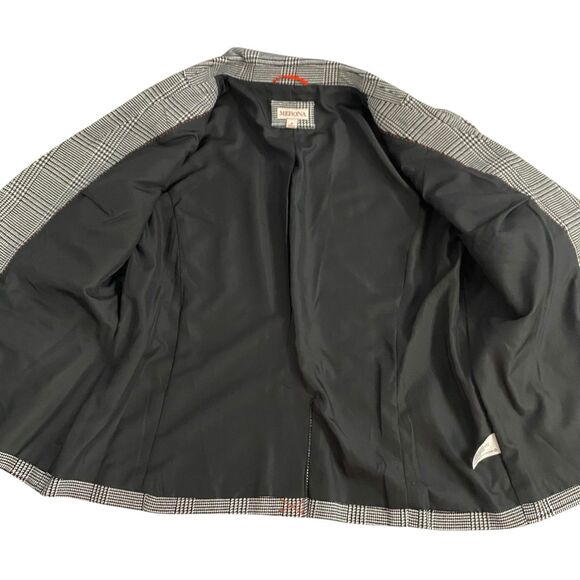 Merona Blazer Womens Sz 18 Jacket Black Houndstooth Office Corpcore Boardroom - Picture 11 of 15